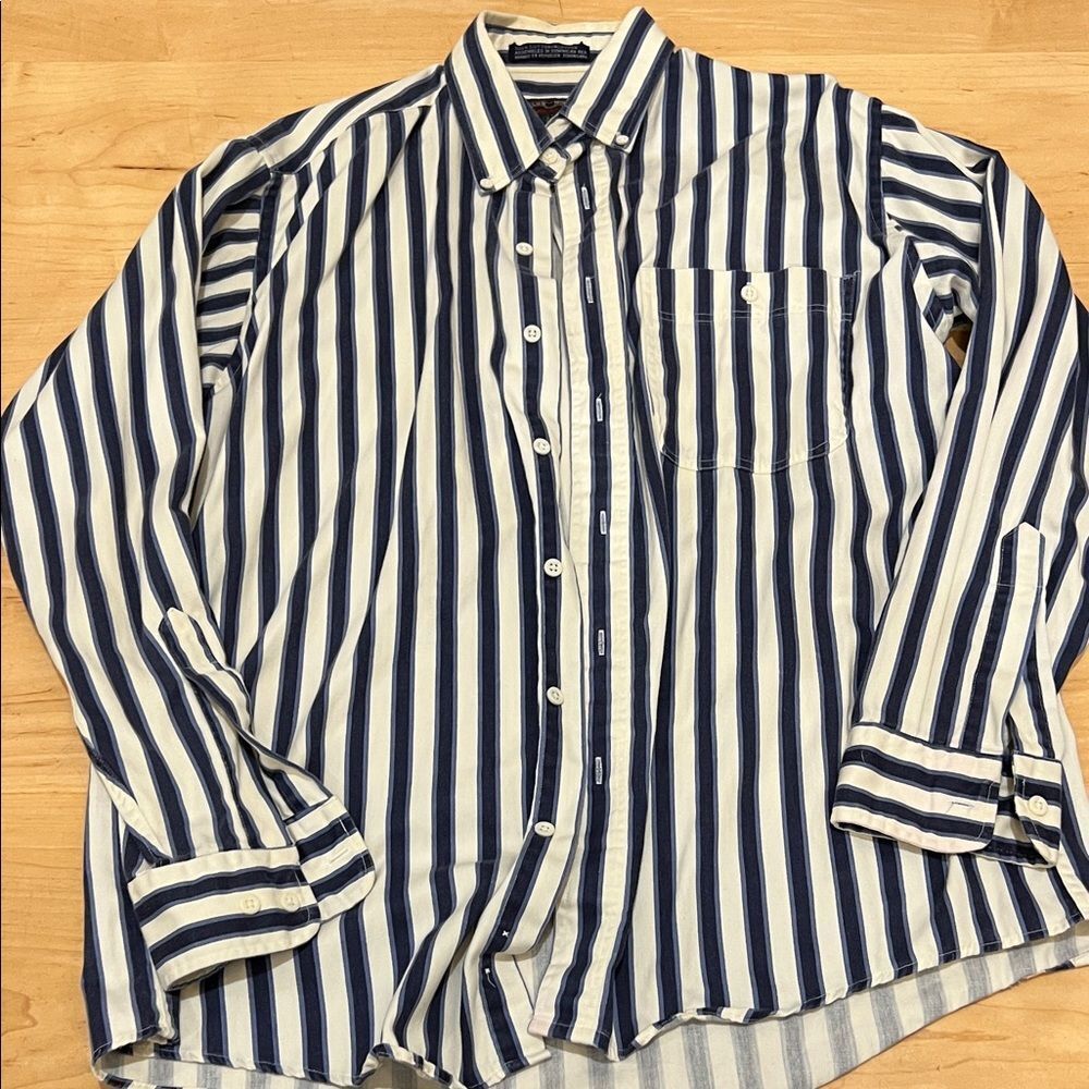 VTG Club House Blue and White Striped Men's Shirt